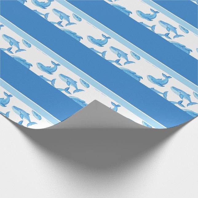 Papier Cadeau Blue Whale Ocean Sea Life (Coin)