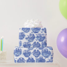 Blue Willow Animal Rabbit Cerf Fox Toile unique 