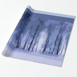 Papier Cadeau Blue Winter Woods