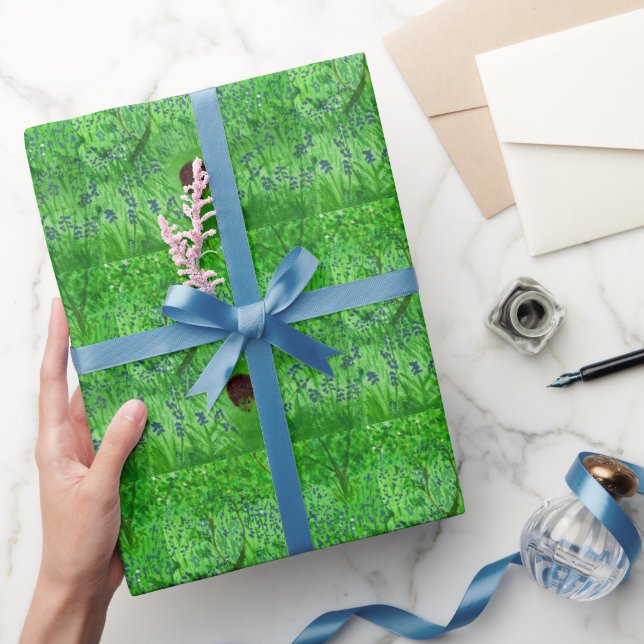 Papier Cadeau Bluebell Wood Hérisson vert printemps (Cadeaux)