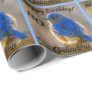 Papier Cadeau Bluebird of Happiness Anniversaire Personnaliser l