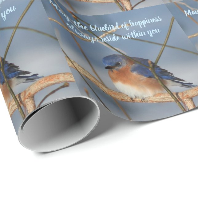 Papier Cadeau Bluebird Of Happiness Inspiration (Coin rond)