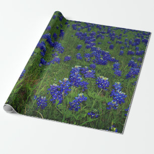 Papier Cadeau Bluebonnets Blue Floral Texas Texan Elegant
