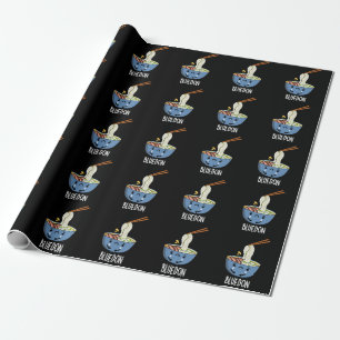 Papier Cadeau Bluedon Drôle Udon Pun Fond sombre