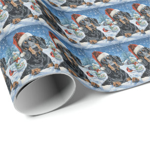 Papier Cadeau Bluetick Coonhound Dog Winter Wonderland Noël