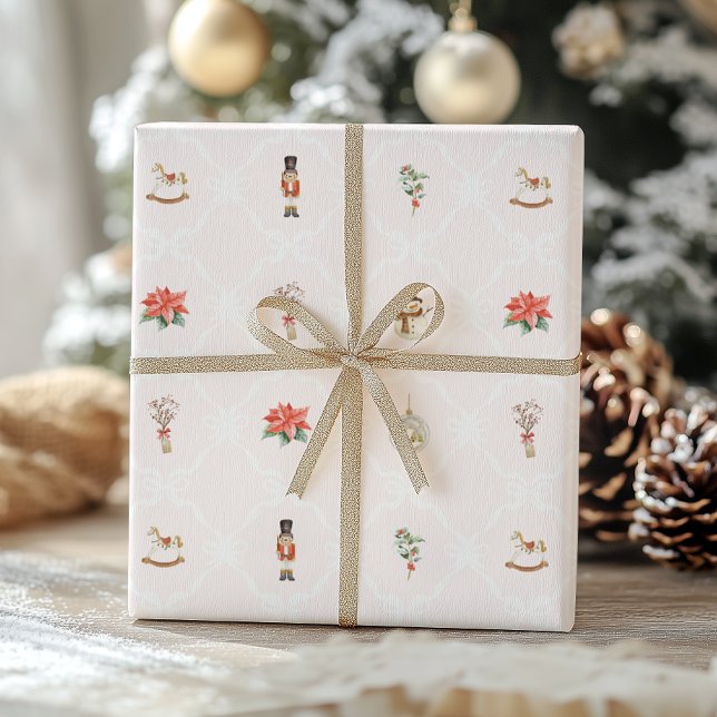 Papier Cadeau Blush Rose Coquette Noël  (Créateur téléchargé)