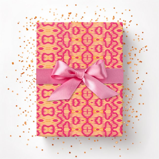 Papier Cadeau Boa Ripple en rose et orange (Créateur téléchargé)