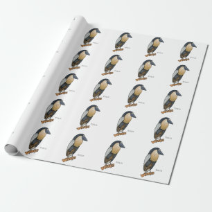 Papier Cadeau Boat-billed heron bird cartoon
