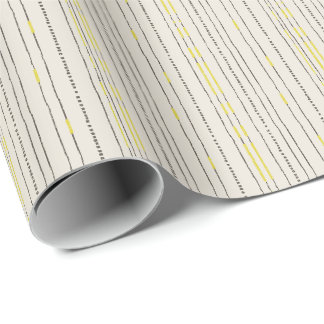 Papier Cadeau Bohème rustique lignes contemporaines points minim