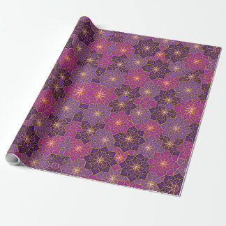 Papier Cadeau Boho arabe Elégant géométrique Marocain rose viole