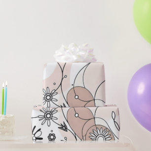 Papier Cadeau Boho Chic Abstrait Décor Brown