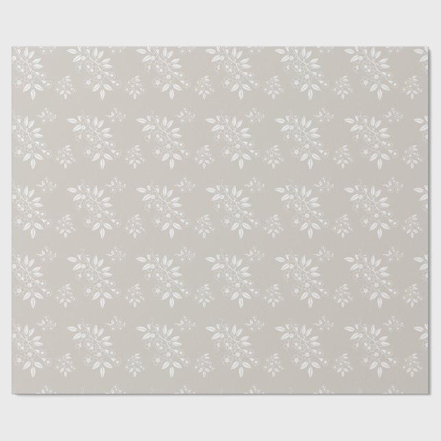Papier Cadeau Boho Chic Floral Motif esthétique (Plat)