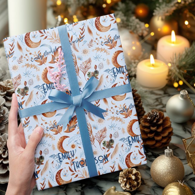 Papier Cadeau Boho Chic papier d'enveloppement personnalisé avec (Créateur téléchargé)