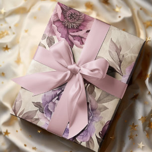 Papier Cadeau Boho Cottagecore couleur d'eau de la tourbe de fle