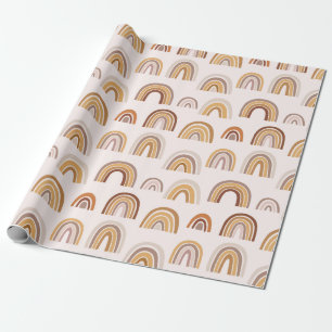 Papier Cadeau Boho Desert Rainbow Abstrait Arch Motif Taupe