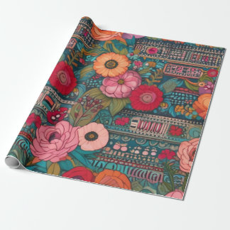 Papier Cadeau Boho Floral Whimsical