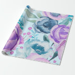Papier Cadeau Boho Flowers Motif<br><div class="desc">Elégante aquarelle moderne boho fleurs motif. Partie de la collection de mariages de boho.</div>