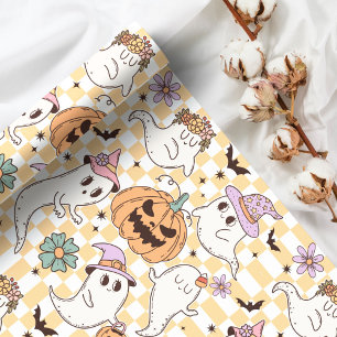 Papier Cadeau Boho Ghosts & Halloween Citrouille