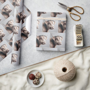 Papier Cadeau Boho Highland Cow Baby's Breath Crown