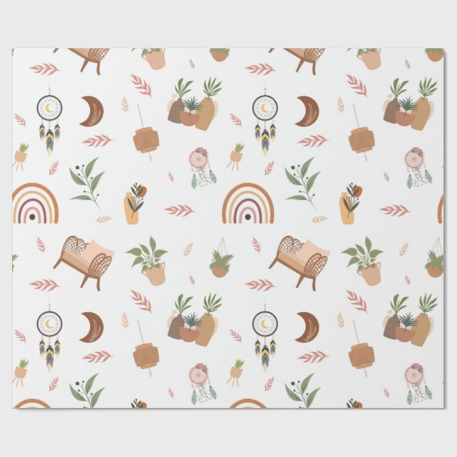 Papier Cadeau boho-inspired wrapping paper (Plat)