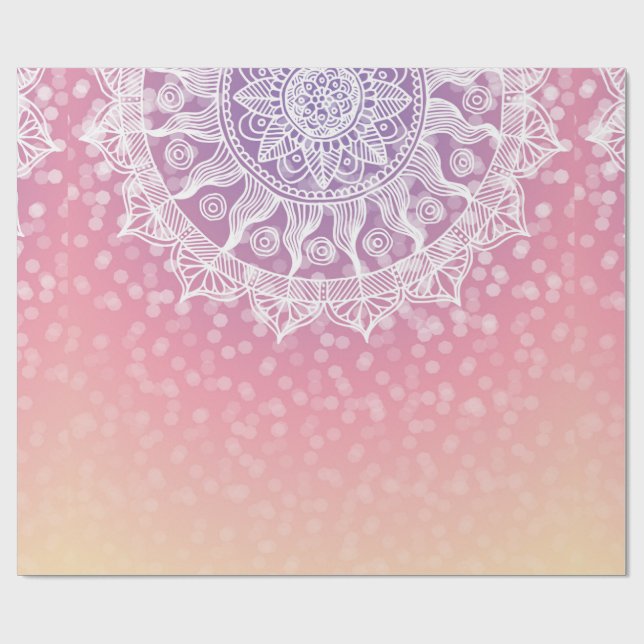 Papier Cadeau Boho Mandala Sunset Ombre (Plat)