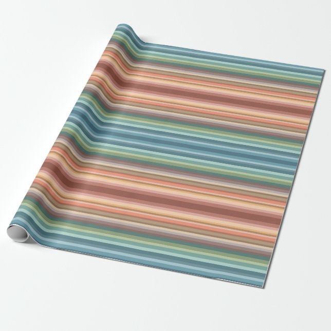 Papier Cadeau Boho Modern Chic Stripes (Déroulé)