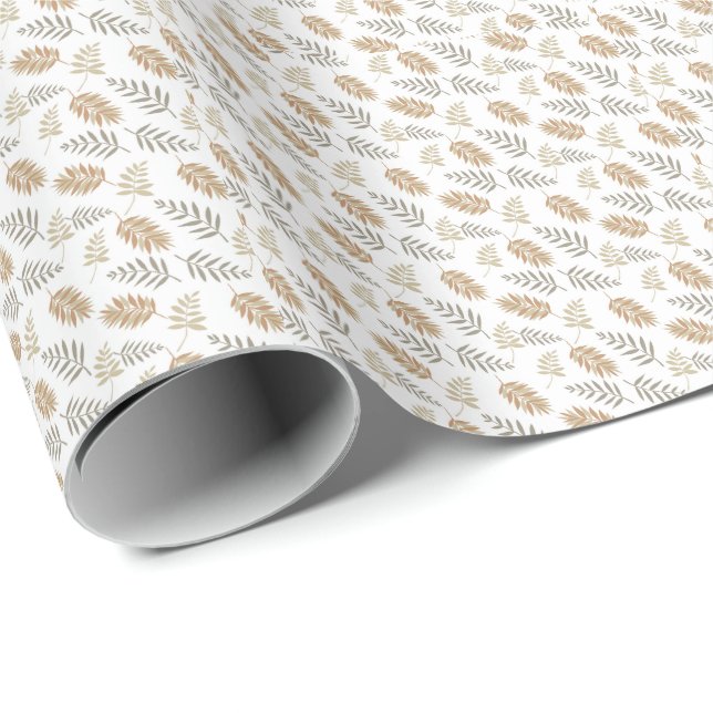 Papier Cadeau Boho Modern Leaf Tous les âges Anniversaire (Coin rond)