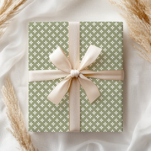 Papier Cadeau Boho Pastel Girl Vert moderne géométrique
