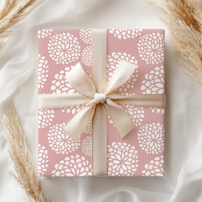 Papier Cadeau Boho Pastel Girly Moderne rose Floral (Créateur téléchargé)