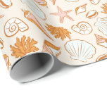 Papier Cadeau Boho Pastel Terracotta Coquillage rose Coquillage<br><div class="desc">Boho Pastel Terracotta Pink Seashell Envelopper ensemble de papier</div>