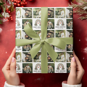 Papier Cadeau Boho Rainbow Photo Collage Papier d'enveloppement