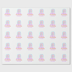 Papier Cadeau Boho Rainbow un anniversaire enfants brillant rétr