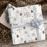 Papier Cadeau Boho Twigs & Pinecone Christmas ID986<br><div class="desc">Un motif d'aquarelle boho avec des flocons de neige faits de brindilles, branches d'arbres, rondins et pinecones nichés dans des dérives de neige. Ce motif rustique a une ambiance chaleureuse et décontractée pour Noël. Disponible dans une palette de couleurs boho naturelles, ce papier d'emballage design présente des teintes de brun,...</div>