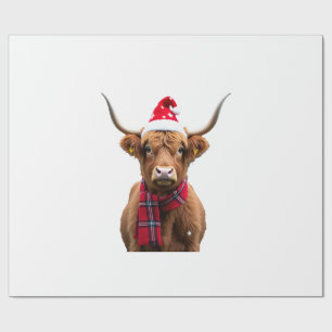 Papier Cadeau Boho Xmas Noël T-Shirt Vache des Highlands (4)