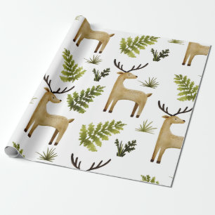 Papier Cadeau Bois Animaux Cerfs