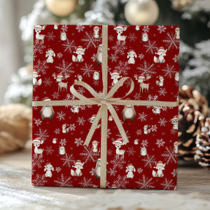 Papier Cadeau Bois Animaux Hiver Merveilleux terrain Découpage R