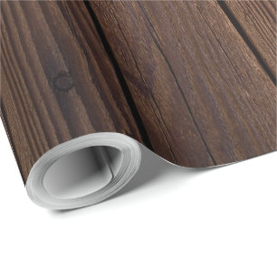 Papier Cadeau Bois Brown foncé rustique clôture en bois Style