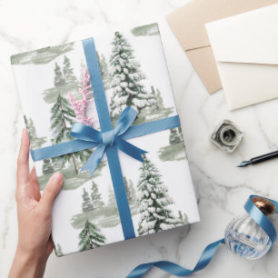 Papier Cadeau Bois d'hiver neige