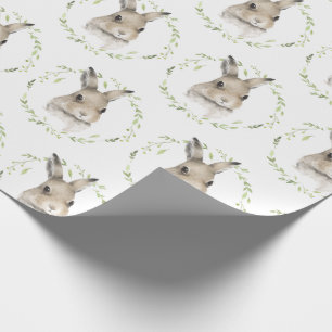 Papier Cadeau Bois Forêt Animal Bunny Aquarelle