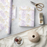 Papier Cadeau Bois mauve rose jaune gris mariage printemps<br><div class="desc">Joli papier d'emballage mariage idéal pour envelopper les cadeaux de mariage ou pour les faveurs de mariage. Beau couple inséparable mignon dessin graphique d'une cage d'oiseau ouverte accrochée à un arbre de printemps fleuri avec des coeurs. Art unique et conçu par Sarah Trett pour www.mylittleeden.com et www.mylittleedenweddings.com</div>