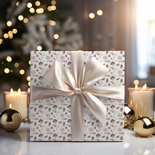 Papier Cadeau Bois rustique d'hiver Fête de la feuille d'oisea