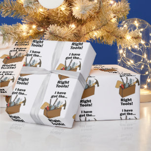 Papier Cadeau Boîte à outils de bricoleur j'ai les bons outils