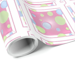 Papier Cadeau Boîte Polkadot rose