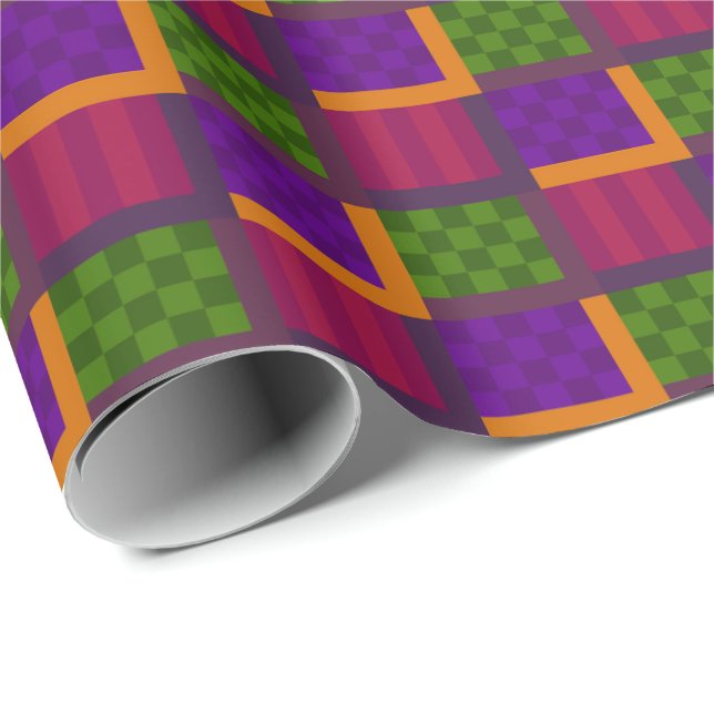 Papier Cadeau Boîtes à motifs abstraits  (Coin rond)