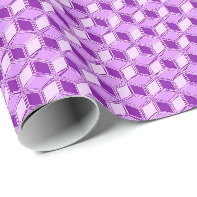 Papier Cadeau Boîtes Chrome 3-d - violet violet (Coin rond)