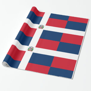 Papier Cadeau Boîtes rouges et bleues avec lignes blanches