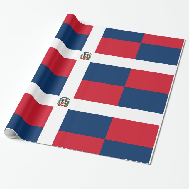 Papier Cadeau Boîtes rouges et bleues avec lignes blanches (Déroulé)