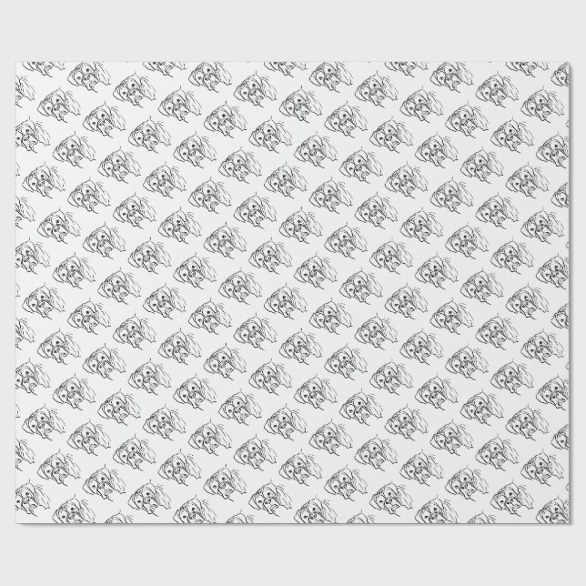Papier Cadeau Boîtier en blanc : texte modifiable (Plat)