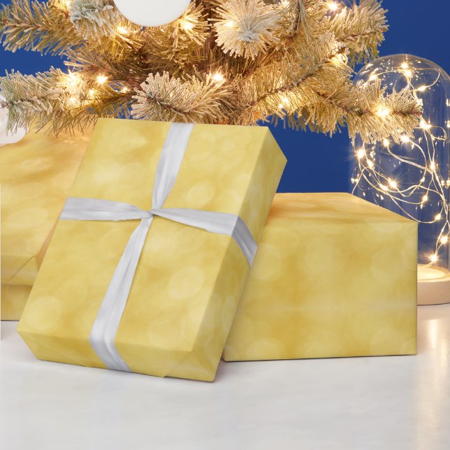 Papier Cadeau Bokeh doré lumières de Noël abstrait (Vacances)