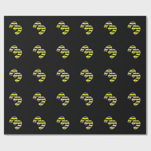 Papier Cadeau Bold, Black & Yellow Stripes 3 Numéro d'événement